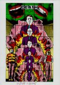 Gilbert and George signed 8x6inch colour postcard. Good condition Est.