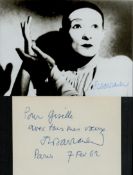 Jean-Louis Barrauct, French actor, director and mime artist. Two items: a signed 5.5x4 inch photo,