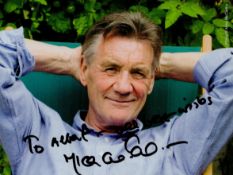 Michael Palin signed 8x6inch colour photo. Dedicated. Good condition Est.