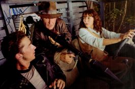 Karen Allen, actress. A signed 11x8 inch photo as Marion Ravenwood from the 2008 film, 'Indiana