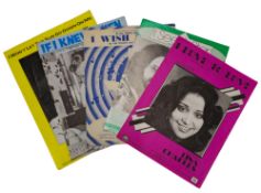 Vintage music score sheets, 5 unsigned from Val Doonican, Mouth and McNeal, Nik Kershaw and more.