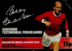 Bobby Charlton souvenir testimonial programme Manchester United v Glasgow Celtic 18th September 1972