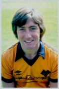 John Richards signed 12x8 inch colour photo pictured during his playing days with Wolverhampton