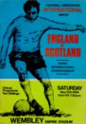 England v Scotland Home International May 10th, 1969, Wembley Empire stadium match programme. Good