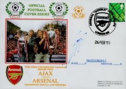 Zdenek Grygera signed Ajax v Arsenal 2002-03 The UEFA Champions League Phase Two FDC PM Arsenal 