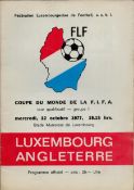 Luxembourg v England World Cup qualifier 12, October 1977 Stade Municipal de Luxembourg match