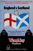 England v Scotland Schools International 27th May 1978 Wembley Stadium match programme. Good
