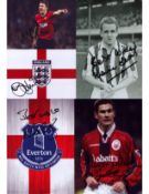 Football 5 signed photos including Maurice Setters, Nick Barmby, Nigel Clough and more. Good