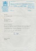 Brian Horton TLS on Manchester City headed paper. Good condition. All autographs come with a