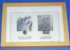 Framed WW2 relics, Alcohol/Water injector from the Vorkammer of an A4/V2 missile and Fuel injector