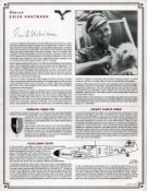 Oberst Erich Hartmann signed information card. Good condition. All autographs come with a
