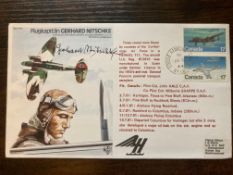 WW2 Flugkapitan Gerhard Nitschke signed on his own Test Pilots cover RAF TP16. Chief Test Pilot