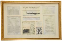 Limited edition Battle of Britain collage of Military documents, limited 707 of 1000. Mounted and