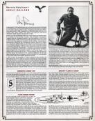 General Lieutenant Adolf Galland signed information card. Good condition. All autographs come with a