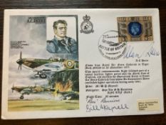 WW2 Air Cdre Aland Deere DSO DFC signed on his own historic aviators cover, also signed by BOB pilot