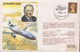 Sir Freddie Laker signed FDC date stamped 1979. Good condition. All autographs come with a