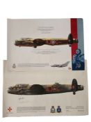 Memorial Flight crew signed Lancaster Battle of Britain Memorial Flight print signed by 2 crew