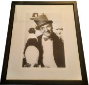 Burgess Meredith as the Penguin a William Stafford black and white print. Mounted and framed,