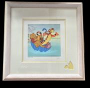 Disney Limited Edition serigraph featuring Winnie the Pooh, Tigger and Piglet splashing through a 