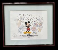 Disney, David E. Rippberger artist signed Disney cel card 1998 with Limited Edition Serigraph Cel.