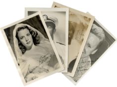 1940's actors signed collection. 4 5x3inch vintage photos. Greer Garson, Van Johnson, Robert