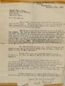 Lord Alfred Aubery Tennyson vintage TLS dated December 17th, 1940, affixed inside hard back book