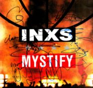 Inxs signed Mystify 33rpm sleeve. Record included. Signed by Michael Hutchence, Tim Farris, Kirk