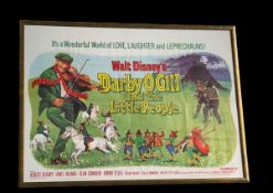 Disney Darby O`Gill and the Little People 1959 movie poster. Mounted and framed measures, 42x32 inch