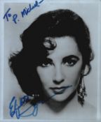 Elizabeth Taylor signed 10x8 inch black and white photo. Dedicated. Good condition. All autographs