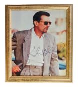 Robert De Niro signed colour photo, mounted and framed, measures 11x9 inch appx. Good condition