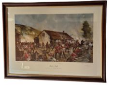 Rorke's Drift 20x27 inch framed and mounted print titled 22nd January 1879- Defending the Hospital
