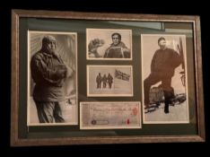 Sir Ernest Henry Shackleton 25x17 inch framed and mounted signature display includes signed