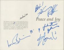 Actors and Boxing - A Christmas card, 8. 5x6. 5 inches (open), with five signatures: Muhammad Ali,