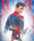 Tom Holland signed 10x8 inch Spiderman montage photo. Good condition Est.