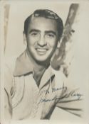 Macdonald Carey signed 7x5 inch sepia vintage photo. Dedicated. Good condition Est.