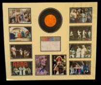 Abba 26x22 inch multi signed music signature display includes all four signatures on 2,colour photos