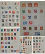 Stamp collection from around the world, 2 folders listed A-M and N-Z with stamps from different