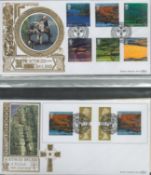 Benham FDC collection Approx 30 covers all gilded with 22 Carat gold subjects include Northern