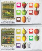 Benham FDC collection 25+ covers subjects include Greengrocers smilers fun Fruit 'n' Veg, England