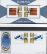 Benham FDC collection in red velvet folder, Scotland a British Journey, Transports of Delight Hornby