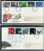 Royal Mail FDC collection 50+ covers in a box folder, subjects include Big stars from the small