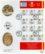 Benham large double FDC of Royal Mail Christmas 1st and 2nd class stamp collection Limited Edition