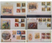 Benham FDC collection all gilded with 22 Carat Gold approx 50+ covers. Subjects include 500th