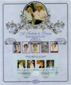 Benham large FDC of A Tribute to Diana Princess of Wales with stamps and post marks. Good