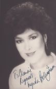 Lynda Bellingham signed 6x4 inch black and white photo. Dedicated. Good condition Est.