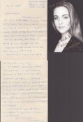 Miranda Raisin signed 6x4 inch black and white photo dedicated with accompanying ALS. Good condition