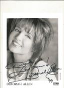 Deborah Allen signed 10x8inch black and white promo photo. Music autograph. Good condition. All