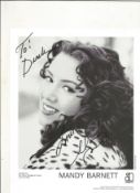 Mandy Barnett signed 10x8inch black and white promo photo. Dedicated . Music autograph. Good