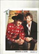 Brooks and Dunn signed 10x8inch colour promo photo. Music autograph. Good condition. All
