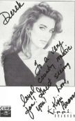 Kippi Brandon signed 8x6inch black and white promo photo. Dedicated. Music autograph. Good